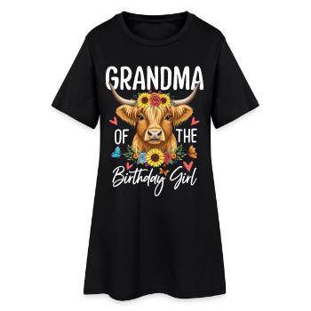 Grand-mère de la fille d’anniversaire - Robe T-shirt Femme - noir - Devant