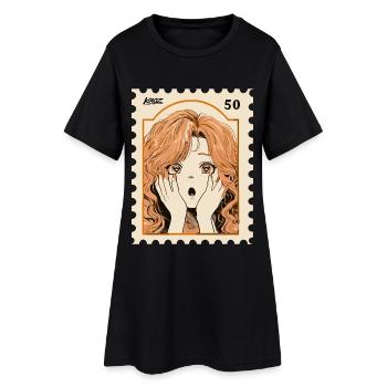 Peachy Shock Manga Portrait - Robe T-shirt Femme - noir - Devant