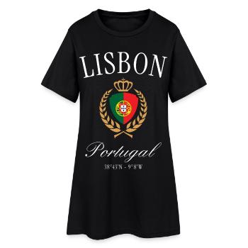 Couronne des armoiries Lisbonne-Portugal – Souvenir de voyage - Robe T-shirt Femme - noir - Devant
