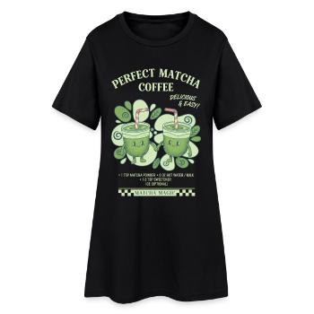Parfait Matcha Coffee Délicieux et Facile - Robe T-shirt Femme - noir - Devant