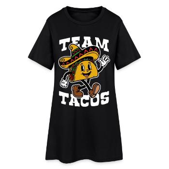 Équipe Tacos | Dessin animé joyeux de sombreros tacos - Robe T-shirt Femme - noir - Devant