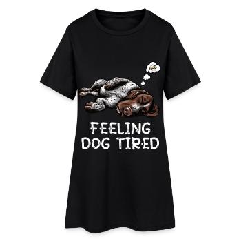 Feeling Dog Tired Deutsch Drahthaar drahthaar hund - Frauen T-Shirt-Kleid - Schwarz - Vorne