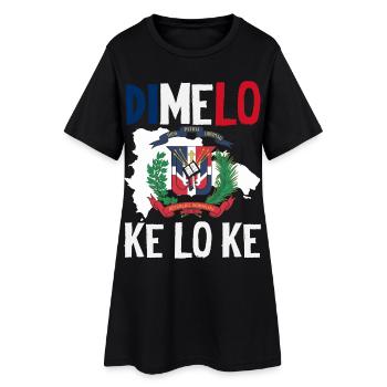 Dominikanische Republik Flagge Dom Rep Stolz - Frauen T-Shirt-Kleid - Schwarz - Vorne