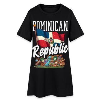 Drapeau de la République dominicaine Dom Rep Pride - Robe T-shirt Femme - noir - Devant