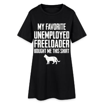 Chat Drôle de Profiteur - Robe T-shirt Femme - noir - Devant
