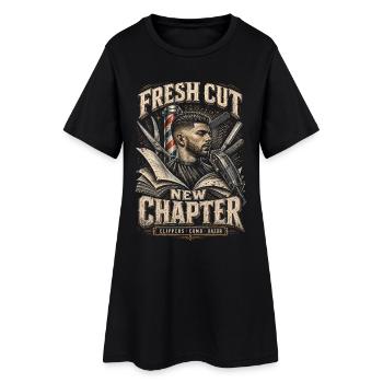 Barber Barbier Fresh Cut Nouveau Chapitre - Robe T-shirt Femme - noir - Devant