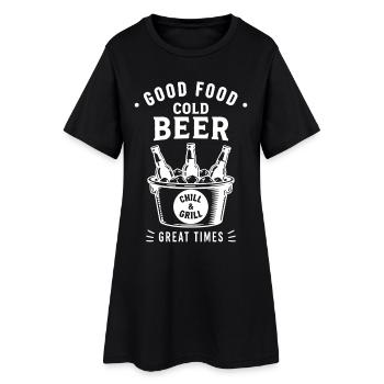 BONNE NOURRITURE BIÈRE FROIDE CHILL AND GRILL Été - Robe T-shirt Femme - noir - Devant