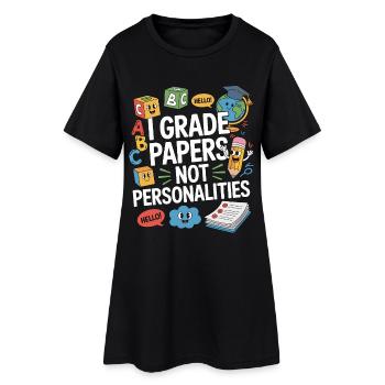 Enseignant d’ESL I Notes Papers Carrière d’enseignant - Robe T-shirt Femme - noir - Devant