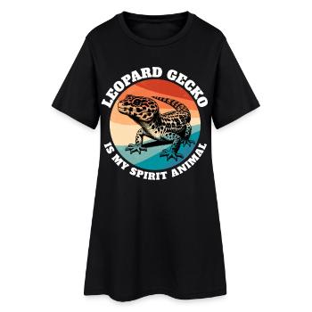 Leopardgecko Sprüche - Frauen T-Shirt-Kleid - Schwarz - Vorne