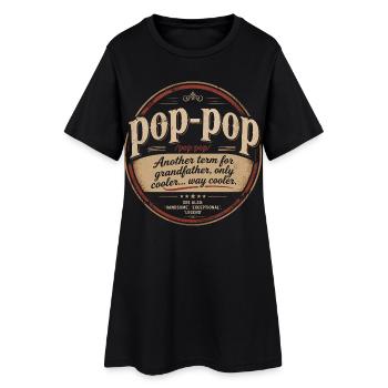 Pop-Pop Définition - Grand-Père Cool et Légendaire - Robe T-shirt Femme - noir - Devant