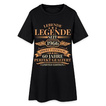 Baujahr 1966 Lebende Legende – 60. Geburtstag - Frauen T-Shirt-Kleid - Schwarz - Vorne