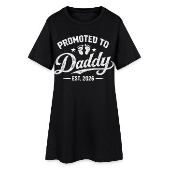 Promu Papa 2026 Futur Père Annonce Naissance - Robe T-shirt Femme - noir - Devant