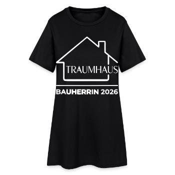 Bauherrin 2026 Traumhaus Hausbau - Frauen T-Shirt-Kleid - Schwarz - Vorne