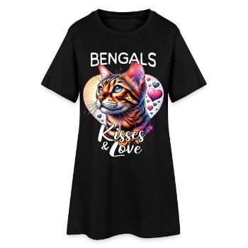 Amour des chats du Bengale - Robe T-shirt Femme - noir - Devant