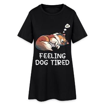 Se sentir fatigué par le chien, propriétaire de Collie Collie Colliehung, - Robe T-shirt Femme - noir - Devant
