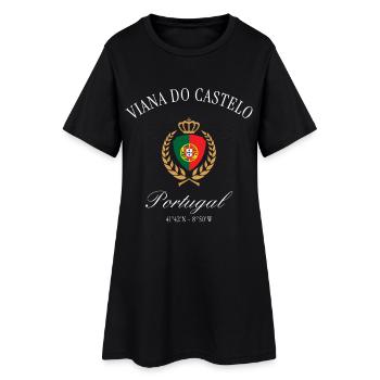 Viana do Castelo Portugal Wappen – Reise Souvenir - Frauen T-Shirt-Kleid - Schwarz - Vorne