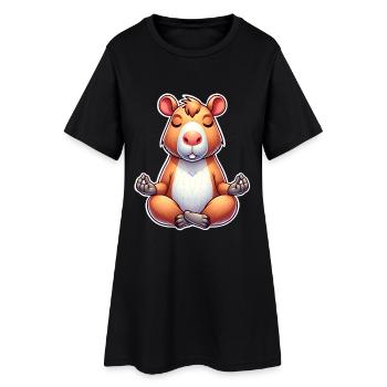 Méditation yoga Capybara - Robe T-shirt Femme - noir - Devant