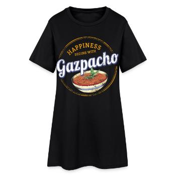 Gazpacho Suppe Retro Koch Vintage Gourmet Spanien - Frauen T-Shirt-Kleid - Schwarz - Vorne