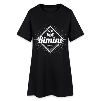Rimini Emilia-Romagna in Italien Urlaub Souvenir - Frauen T-Shirt-Kleid - Schwarz - Vorne
