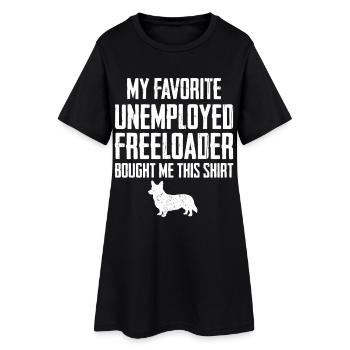 Corgi Drôle de Profiteur - Robe T-shirt Femme - noir - Devant