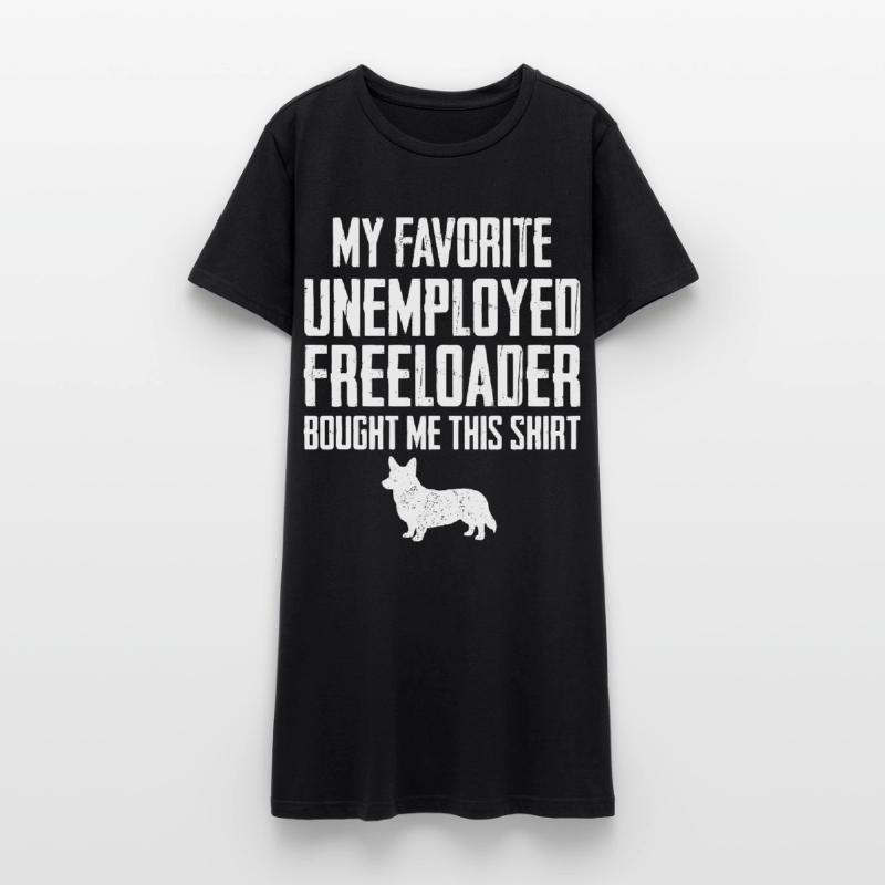 Funny Corgi Freeloader Women’s T-Shirt Dress