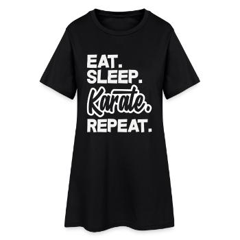 Mange, Dors, Karaté Répétez l’entraînement aux arts martiaux. - Robe T-shirt Femme - noir - Devant