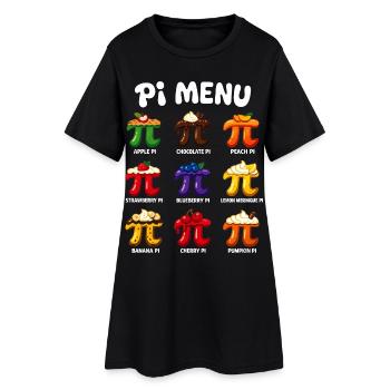 Pi Menu Mathématiques Conception de gâteau Pi Day - Robe T-shirt Femme - noir - Devant