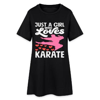 Juste une fille qui adore les arts martiaux de karaté - Robe T-shirt Femme - noir - Devant