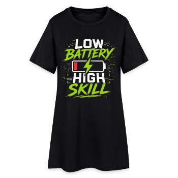 Batterie faible, haute compétence - Robe T-shirt Femme - noir - Devant