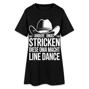 Omas Line Dance - Frauen T-Shirt-Kleid - Schwarz - Vorne