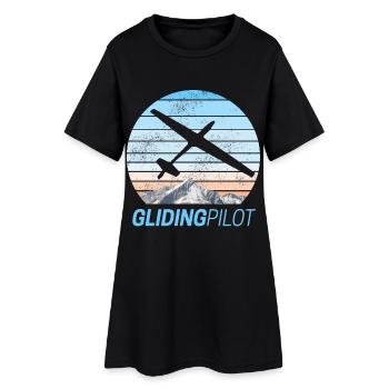 Gliding Pilot Segelfliegen Vintage Design - Women’s T-Shirt Dress - black - Front