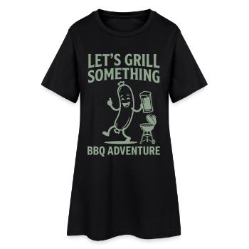 Lets Grill Something BBQ Adventure - Frauen T-Shirt-Kleid - Schwarz - Vorne