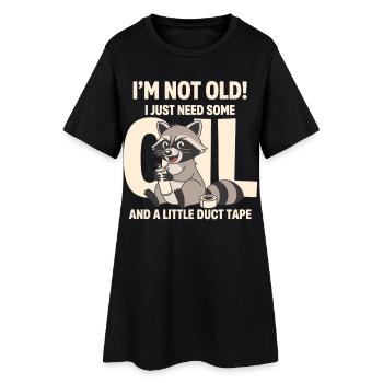 Pas vieux, il faut juste du ruban adhésif - Robe T-shirt Femme - noir - Devant