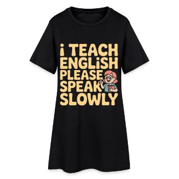 Professeur d’ESL J’enseigne anglais Langue anglaise - Robe T-shirt Femme - noir - Devant