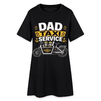 Dad Taxi Service Lastenrad Familien - Frauen T-Shirt-Kleid - Schwarz - Vorne