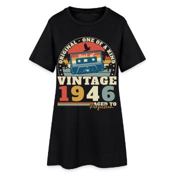 1946 Vintage Rétro Cadeau D'anniversaire - Robe T-shirt Femme - noir - Devant