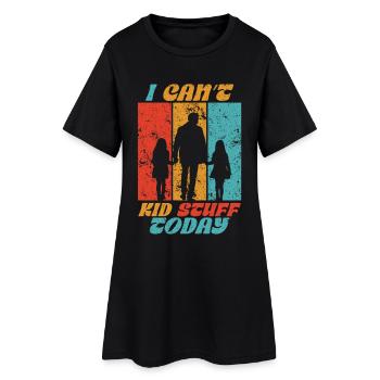 Père célibataire Père célibataire - Robe T-shirt Femme - noir - Devant