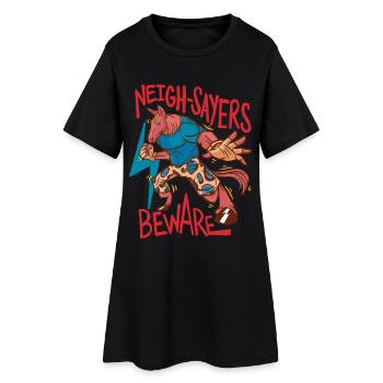 Cavalier, cavalier, cheval, sphémistes méfiants, méfiez-vous - Robe T-shirt Femme - noir - Devant