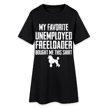 Caniche Drôle Profiteur - Robe T-shirt Femme - noir - Devant