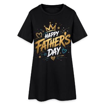 Journée fête des pères - Doré - Father's Day - Robe T-shirt Femme - noir - Devant