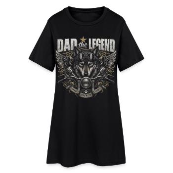 Père Légende Motard Loups - Father's Day - Robe T-shirt Femme - noir - Devant