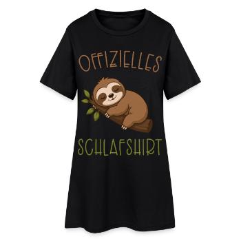 Offizielles Schlafshirt Faultier - Frauen T-Shirt-Kleid - Schwarz - Vorne