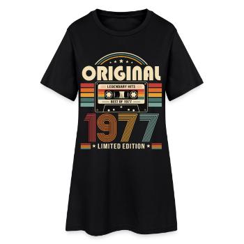 Cassette cadeau de 49 ans pour son mari Meilleur de 1977 - Robe T-shirt Femme - noir - Devant