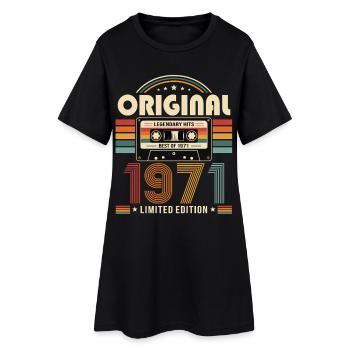 Cadeau du 55e anniversaire Cassette Mari Meilleur de 1971 - Robe T-shirt Femme - noir - Devant