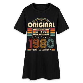 46e anniversaire Gift Man cassette Best of 1980 - Robe T-shirt Femme - noir - Devant