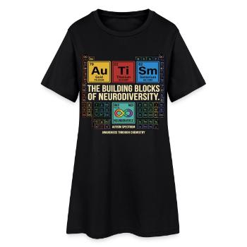 Tableau périodique de la chimie de la neurodiversité de l’autisme - Robe T-shirt Femme - noir - Devant