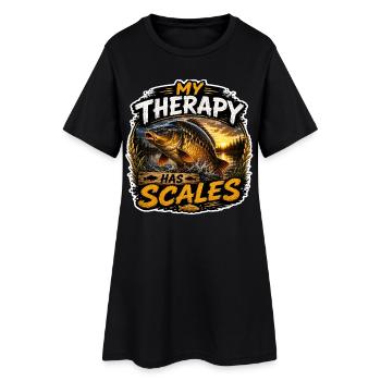 My Therapy Has Scales Carp Fishing - Women’s T-Shirt Dress - black - Front
