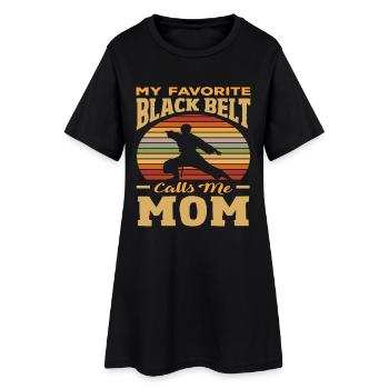 Ma ceinture noire préférée m’appelle maman - Robe T-shirt Femme - noir - Devant