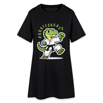 Karaté Karate Dinosaure T-Rex Karatesaurus - Robe T-shirt Femme - noir - Devant