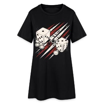 Backgammon | Board Game | Gift - Women’s T-Shirt Dress - black - Front